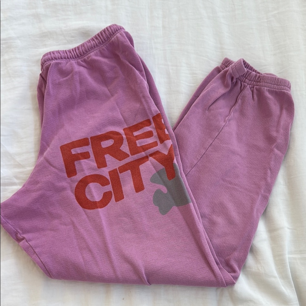 FREECITY cotton logo jogger, pink